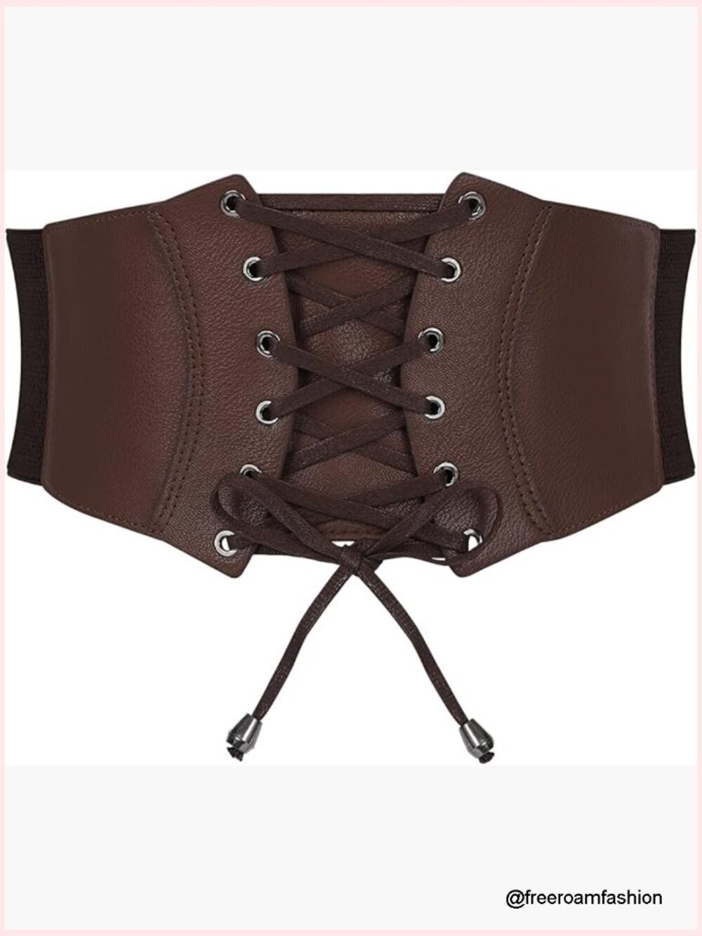 Vintage Lace-Up Corset Belt Wide Elastic Waspie Waist Cincher for Dresses